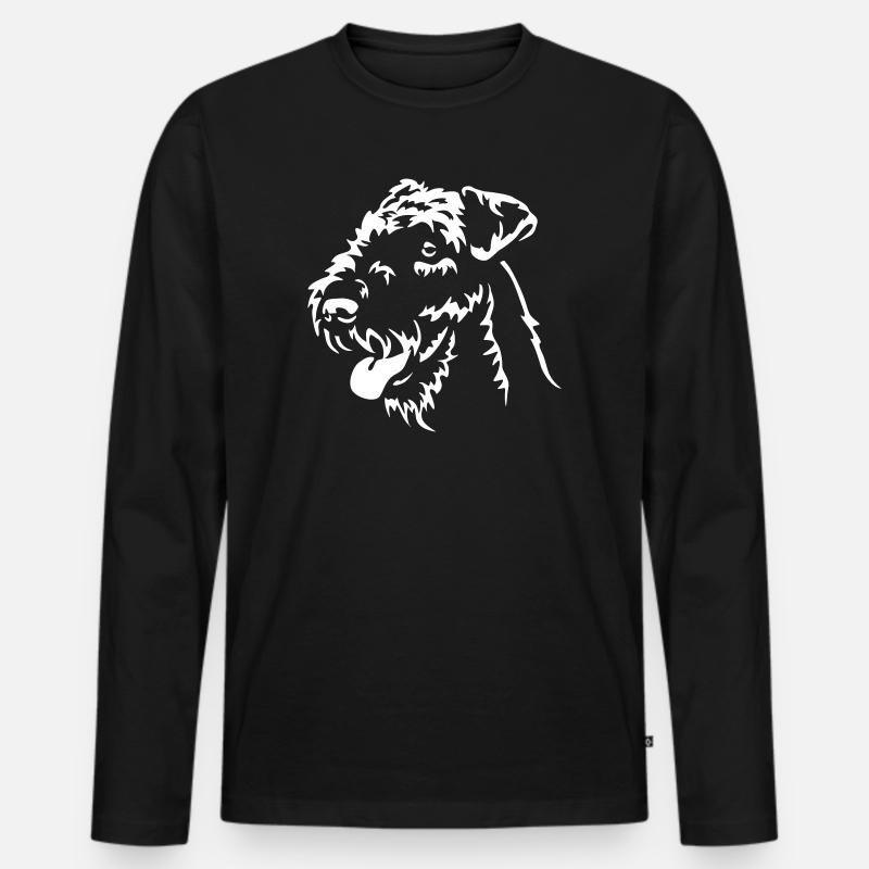 Airedale Terrier "Black Edition" - Männer Premium Bio Langarmshirt - Schwarz