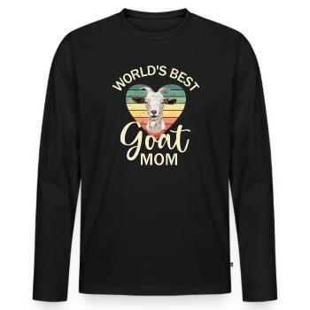 Ziege Ziegen Geiss - Männer Premium Bio Langarmshirt - Schwarz - Vorne - Nico (187cm)