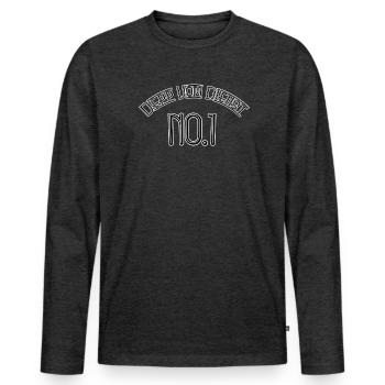 Depp vom Dienst No 1 - Männer Premium Bio Langarmshirt - Anthrazit meliert - Vorne - Nico (187cm)
