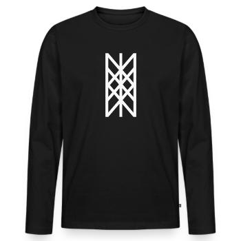 Leinwand von Wyrd Viking - weiß - Männer Premium Bio Langarmshirt - Schwarz - Vorne - Nico (187cm)