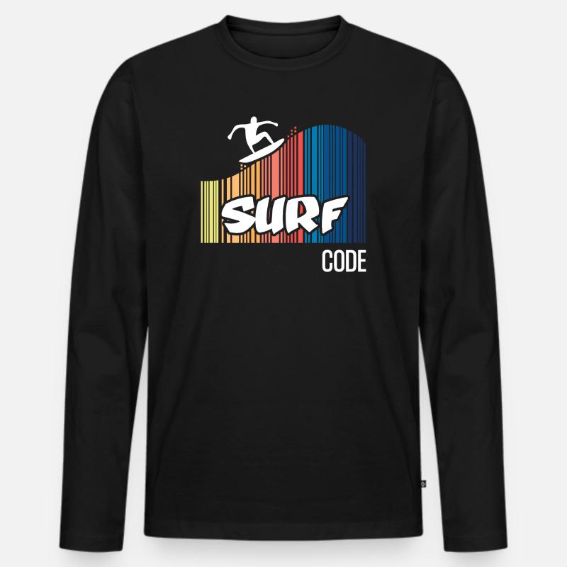 Surf Code (dark) - Men's Premium Organic Long Sleeve Shirt - black