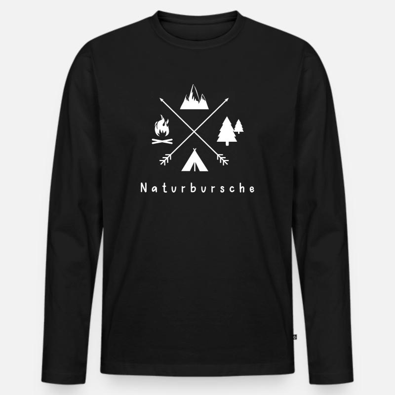 Camper Naturbursche - Männer Premium Bio Langarmshirt - Schwarz