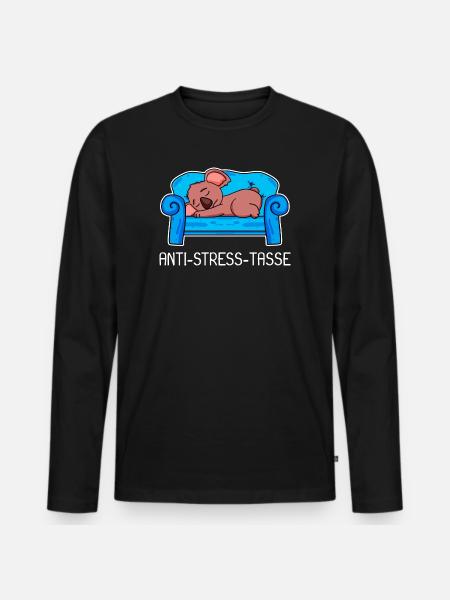 Tasse Koala Kaffee Kaffeetasse - Männer Premium Bio Langarmshirt - Schwarz