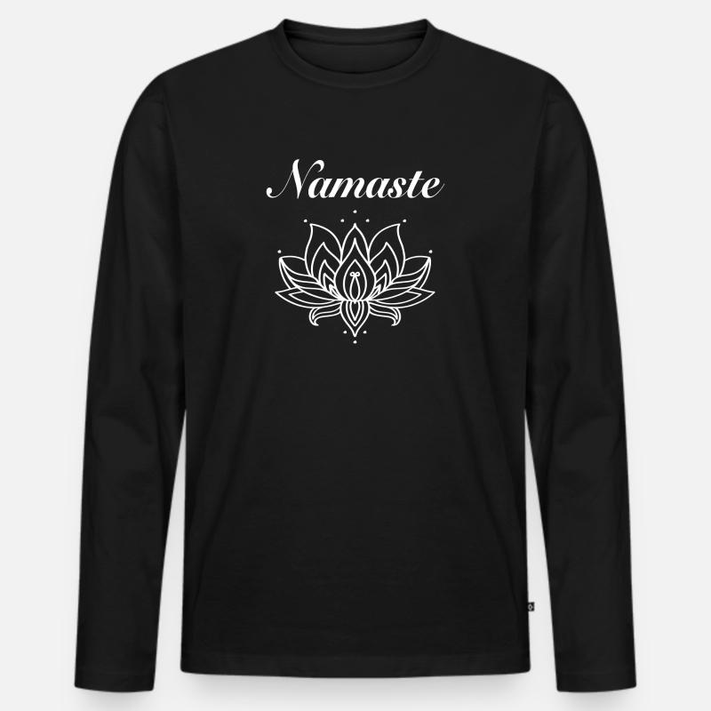 Yoga - Männer Premium Bio Langarmshirt - Schwarz