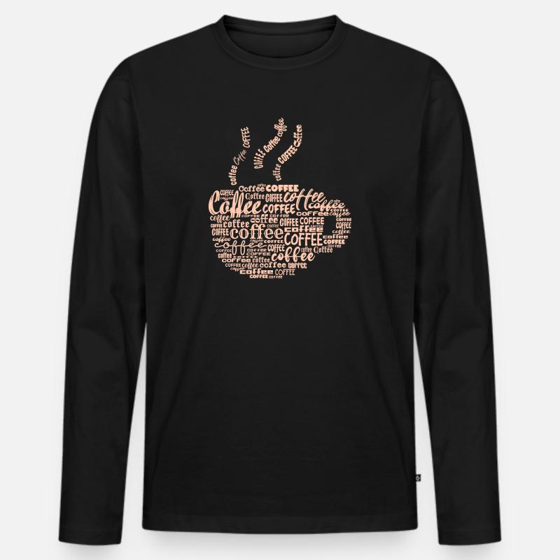 Kaffeeliebhaber Kaffee Spruch Kaffeetrinker - Männer Premium Bio Langarmshirt - Schwarz