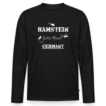 Army Ramstein Air Base Germany - Männer Premium Bio Langarmshirt - Schwarz - Vorne - Nico (187cm)