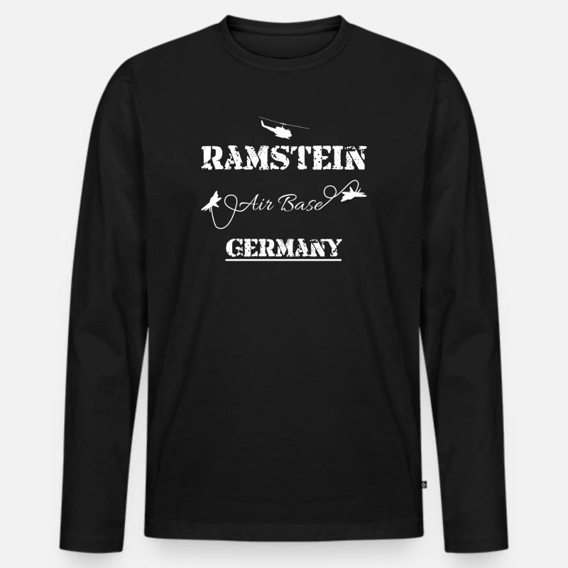 Army Ramstein Air Base Germany - Männer Premium Bio Langarmshirt - Schwarz