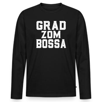 Grad zum Bossa - Männer Premium Bio Langarmshirt - Schwarz - Vorne - Nico (187cm)