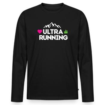 Ultra Running – Mon amour - T-shirt manches longues Premium bio Homme - noir - Devant - Nico (187cm)