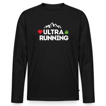 Ultra Running – Mon amour - T-shirt manches longues Premium bio Homme - noir - Devant - Nico (187cm)