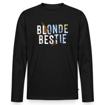 Blonde Bestie für heiße Blondinen - Männer Premium Bio Langarmshirt - Schwarz - Vorne - Nico (187cm)