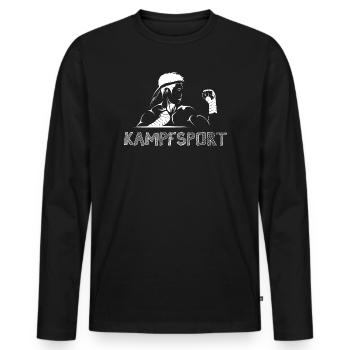 muay thai Symbol Kämpfer Kampfsport gym Dojo - Männer Premium Bio Langarmshirt - Schwarz - Vorne - Nico (187cm)