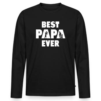 Bester Papa aller Zeiten - Männer Premium Bio Langarmshirt - Schwarz - Vorne - Nico (187cm)