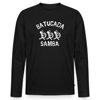 Batucada, Samba, Rio, Percussion - Men's Premium Organic Long Sleeve Shirt - black - Front - Nico (187cm)