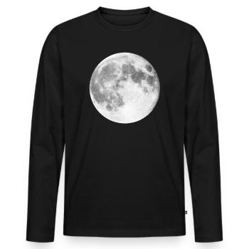 Mond Mondlandung | Vollmond Werwolf - Männer Premium Bio Langarmshirt - Schwarz - Vorne - Nico (187cm)