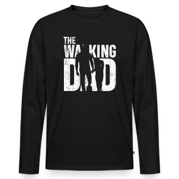 Walking With Dad Silhouette - Männer Premium Bio Langarmshirt - Schwarz - Vorne - Nico (187cm)