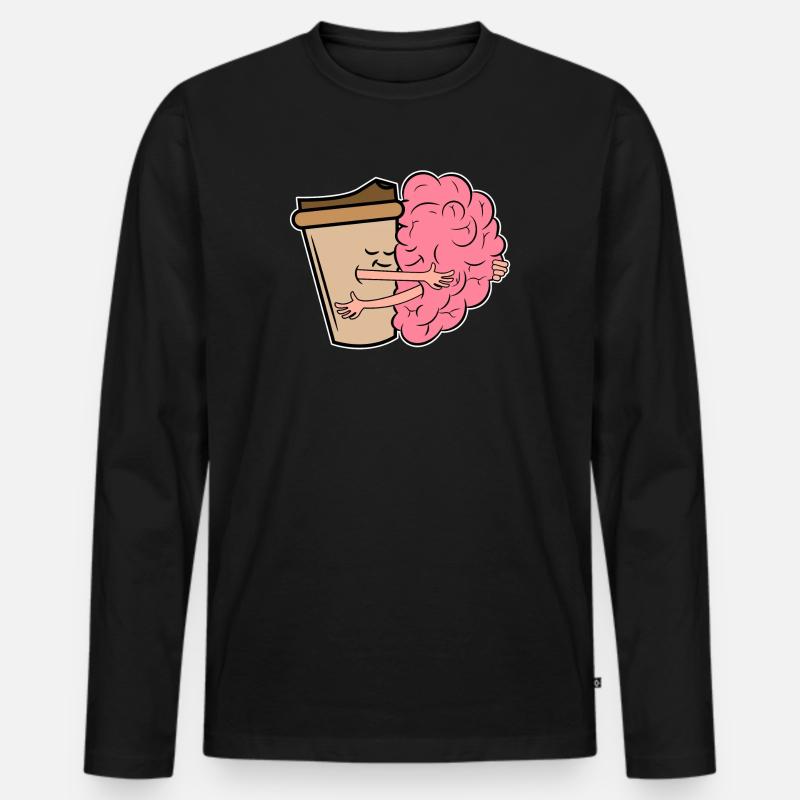 Kaffee Trinken Kaffeeliebhaber Kaffeetrinker - Männer Premium Bio Langarmshirt - Schwarz