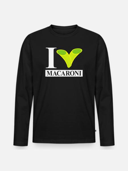 J’adore les macaronis - T-shirt manches longues Premium bio Homme - noir