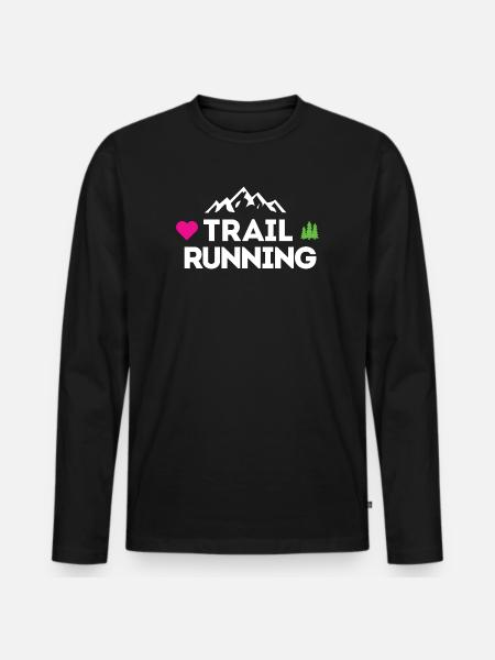 I Love Trail Running - Men's Premium Organic Long Sleeve Shirt - black