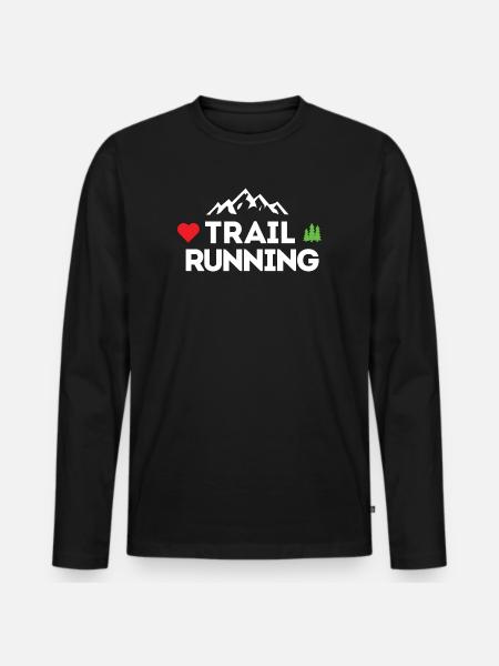 I love Trail Running - Men's Premium Organic Long Sleeve Shirt - black