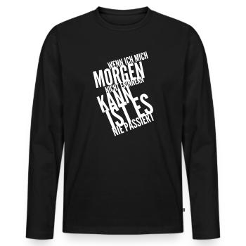 Alkohol Saufspruch Malle Party - Männer Premium Bio Langarmshirt - Schwarz - Vorne - Nico (187cm)