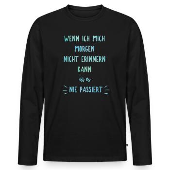 Junggesellenabschied Saufspruch Malle - Männer Premium Bio Langarmshirt - Schwarz - Vorne - Nico (187cm)