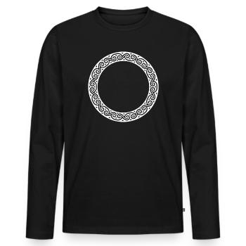 Celtic Knot - Men's Premium Organic Long Sleeve Shirt - black - Front - Nico (187cm)