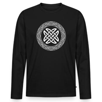 Celtic Knot - Men's Premium Organic Long Sleeve Shirt - black - Front - Nico (187cm)
