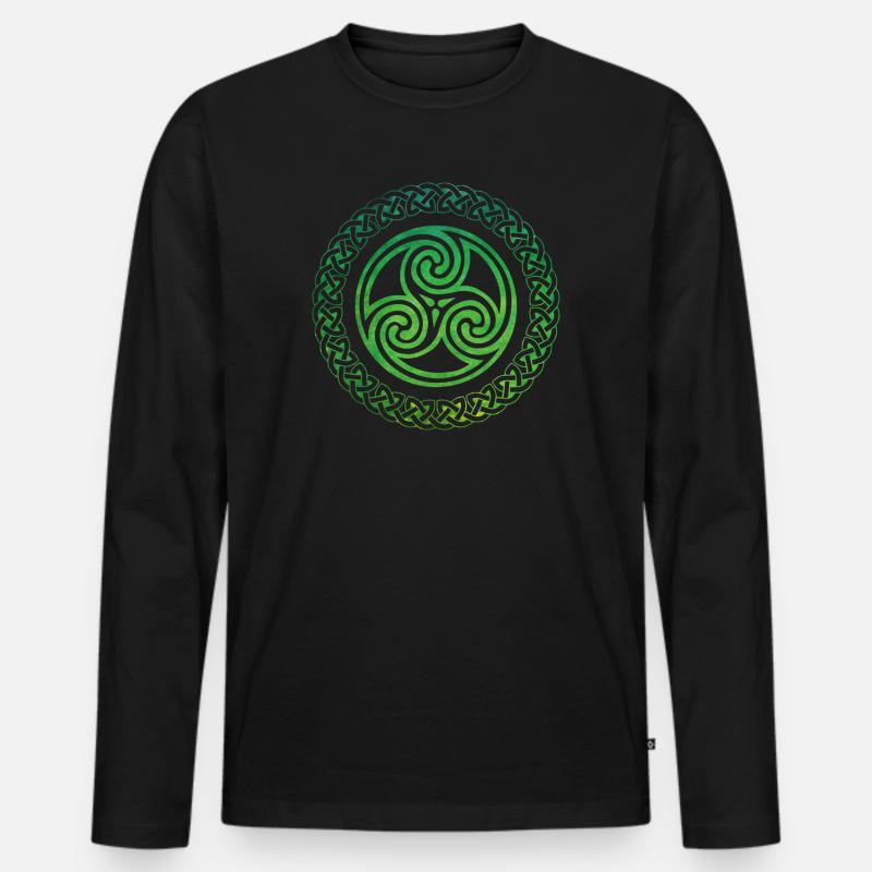 Celtic Knot - Männer Premium Bio Langarmshirt - Schwarz