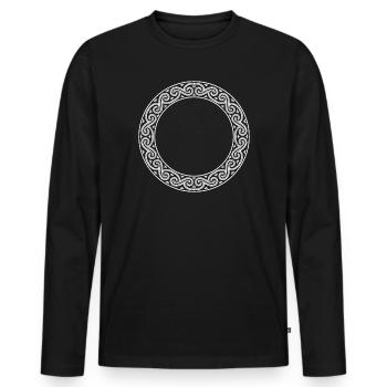 Celtic Knot - Men's Premium Organic Long Sleeve Shirt - black - Front - Nico (187cm)