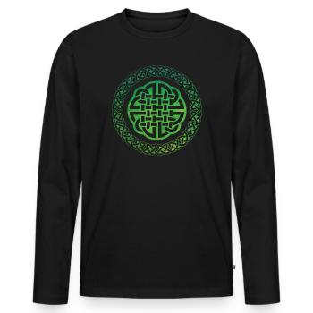 Nœud celtique - T-shirt manches longues Premium bio Homme - noir - Devant - Nico (187cm)