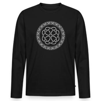 Celtic Knot - Men's Premium Organic Long Sleeve Shirt - black - Front - Nico (187cm)