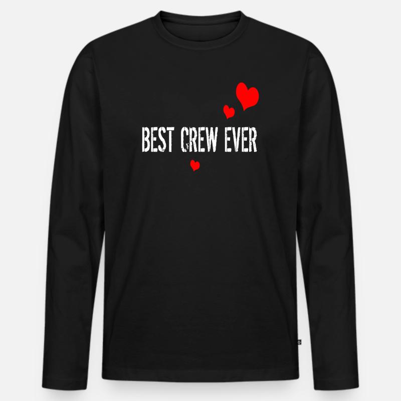 BEST CREW EVER - Männer Premium Bio Langarmshirt - Schwarz