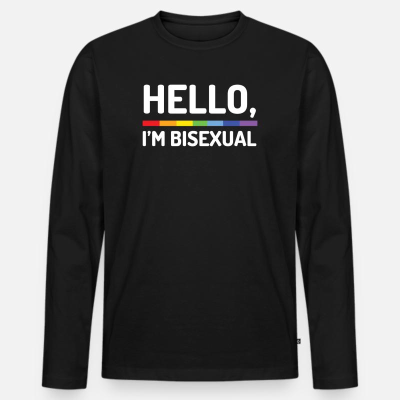 Hello, I’m Bisexual - Men's Premium Organic Long Sleeve Shirt - black