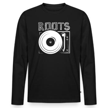 turntable dj djing turntables roots Plattenspieler - Männer Premium Bio Langarmshirt - Schwarz - Vorne - Nico (187cm)