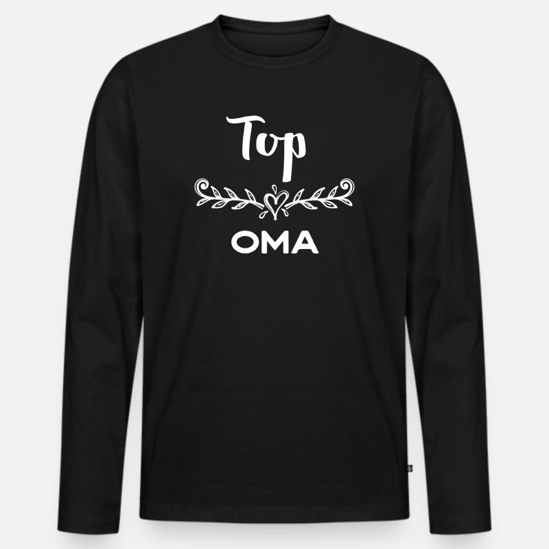 Großmutter Beste Oma Statement Glückwunsch - Männer Premium Bio Langarmshirt - Schwarz