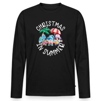 Wichtel Christmas In Summer Tropical - Men's Premium Organic Long Sleeve Shirt - black - Front - Nico (187cm)