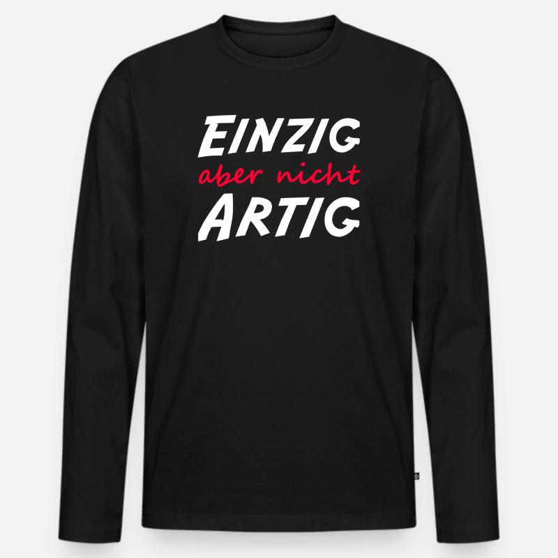 Einzig aber nicht artig  - Männer Premium Bio Langarmshirt - Schwarz