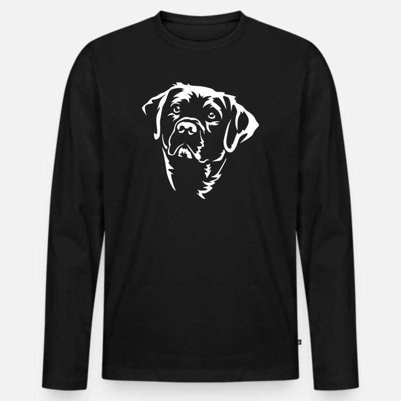 Labrador Kopf "Black Edition" - Männer Premium Bio Langarmshirt - Schwarz