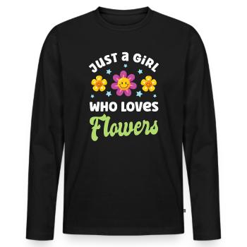 Blume Blumen - Männer Premium Bio Langarmshirt - Schwarz - Vorne - Nico (187cm)