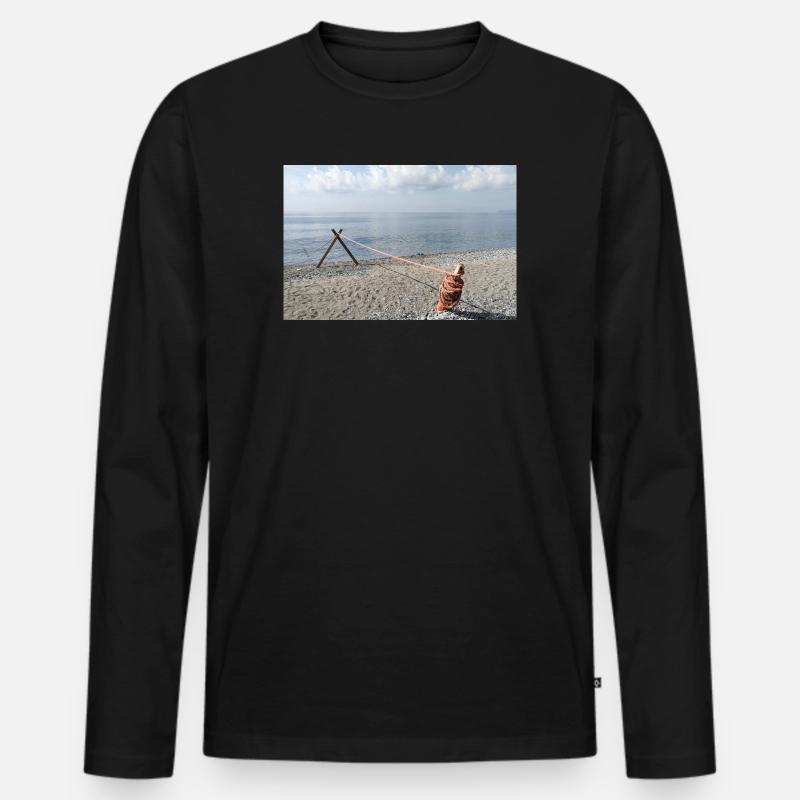 Meeresseil auf See - Männer Premium Bio Langarmshirt - Schwarz