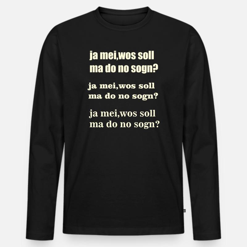 ja mei - Männer Premium Bio Langarmshirt - Schwarz