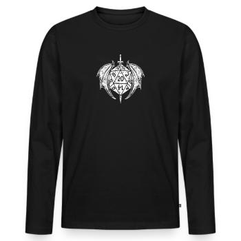 pen and paper dm würfel - Männer Premium Bio Langarmshirt - Schwarz - Vorne - Nico (187cm)