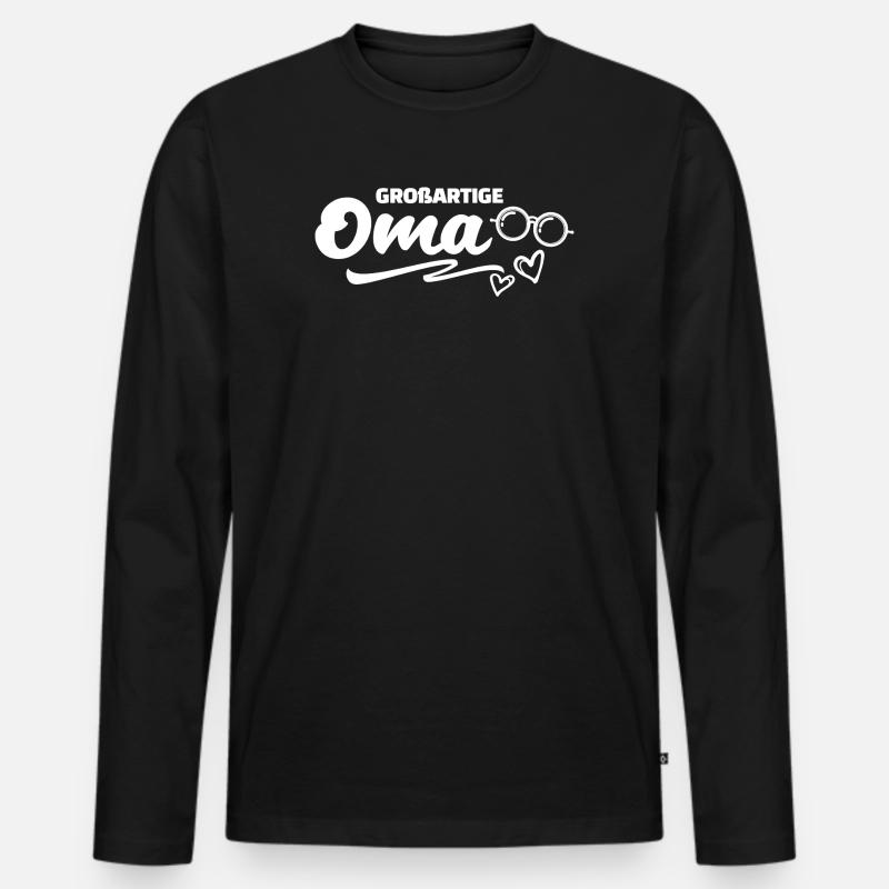 Großmutter Cool Oma Statement Brille Großmama - Männer Premium Bio Langarmshirt - Schwarz