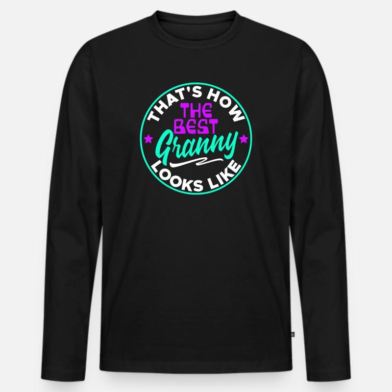 Cool Statement Beste Oma Enkelkind Großmutter - Männer Premium Bio Langarmshirt - Schwarz