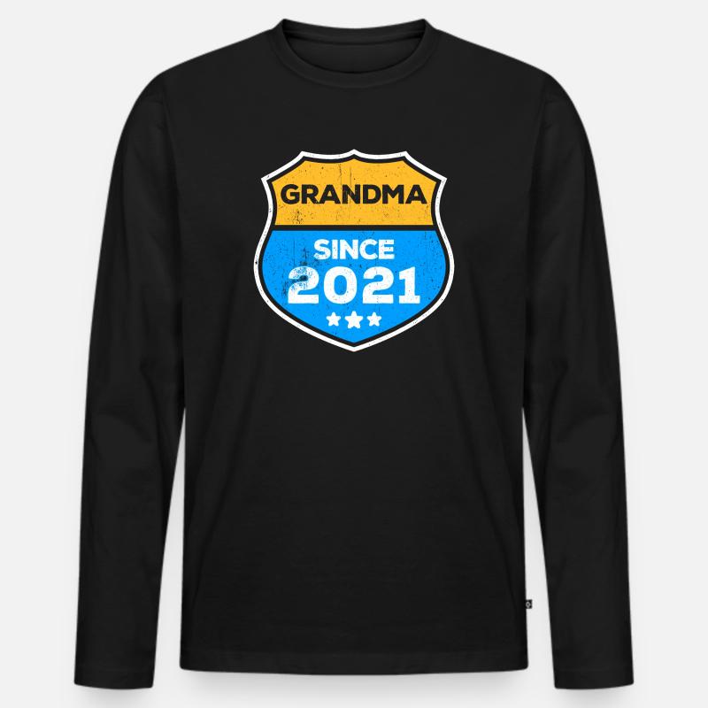 Großmutter Oma Statement Rentnerin Großmama - Männer Premium Bio Langarmshirt - Schwarz
