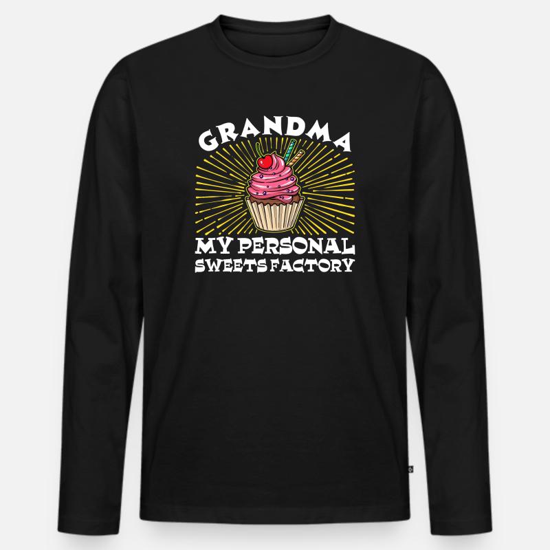 Statement Großmutter Humorvoll Oma Enkelkind - Männer Premium Bio Langarmshirt - Schwarz