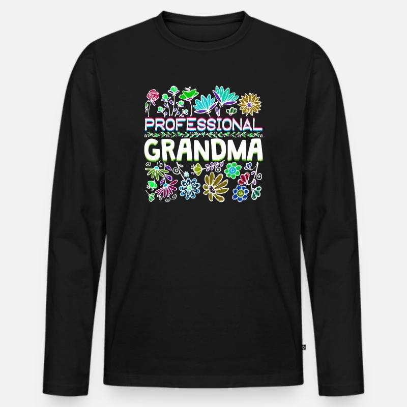 Großmama Spruch Großmutter Oma Ruhestand - Männer Premium Bio Langarmshirt - Schwarz
