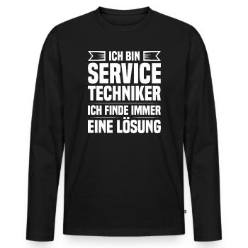 Servicetechniker Support Lösung Spruch Service - Männer Premium Bio Langarmshirt - Schwarz - Vorne - Nico (187cm)