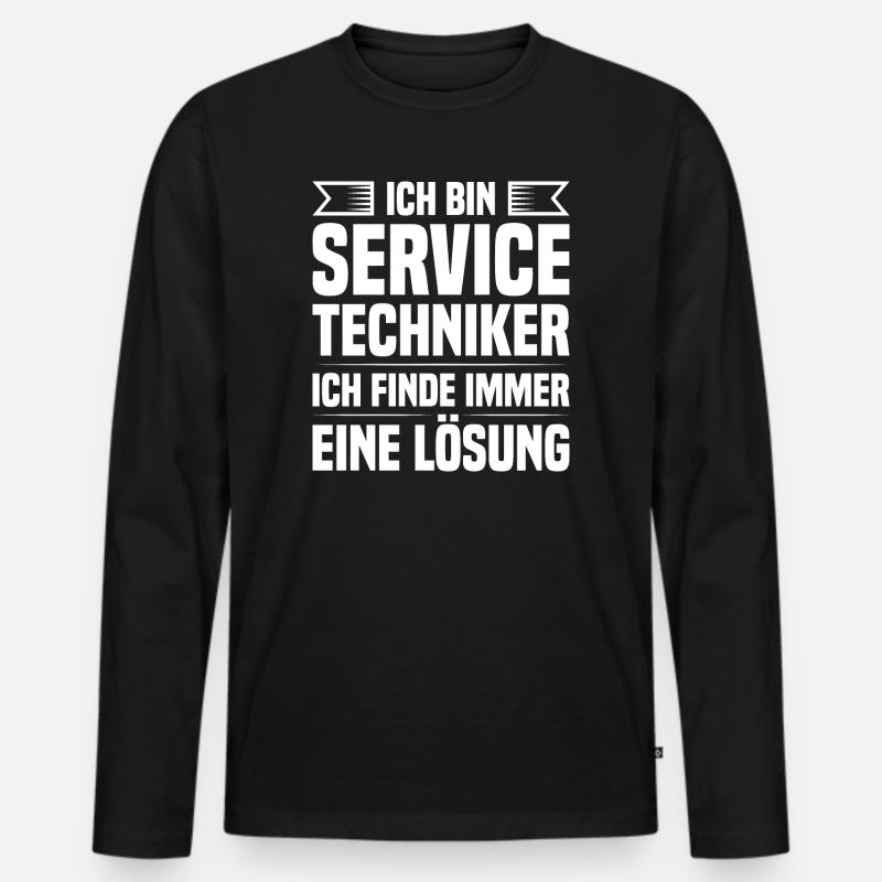 Servicetechniker Support Lösung Spruch Service - Männer Premium Bio Langarmshirt - Schwarz